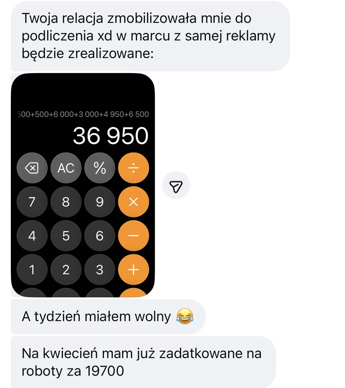 Zrzut rozmowy z klientem — efekt współpracy z OneSocial