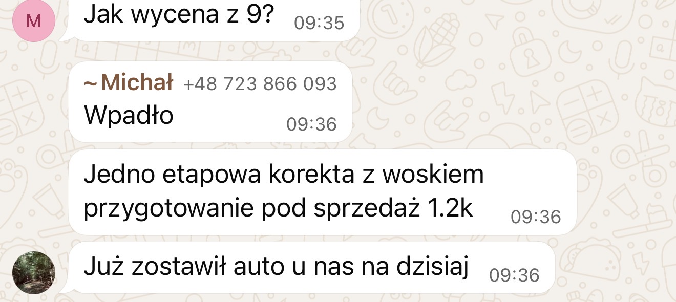 Zrzut rozmowy z klientem — efekt współpracy z OneSocial